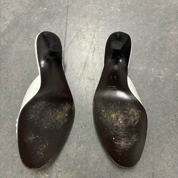 Vintage Y2K Gucci Open Toe Bow Tie Ruched Slip-on Mule Kitten Heels - Picture 6 of 7